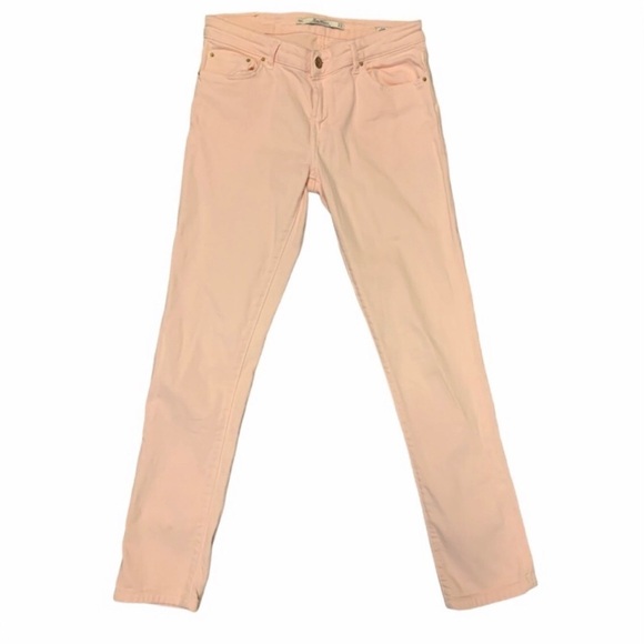 Zara Light Pink Denim Skinny Jeans Size 8 - Picture 1 of 8